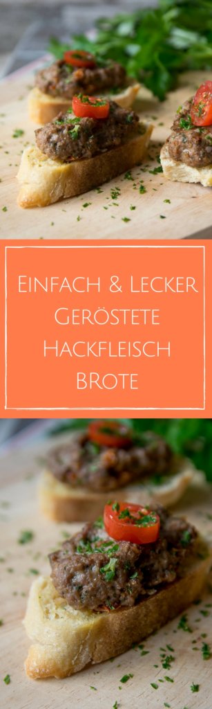 Geniales Rezept für geröstete Brotscheiben mit würzigem Hackfleisch