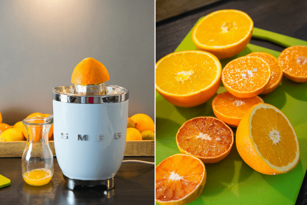 So einfach gelingt dir frisch gepresster Orangensaft mit der Smeg Saftpresse