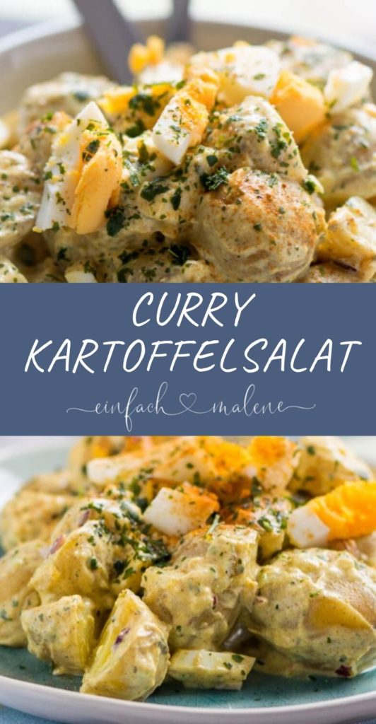 Super leckerer Kartoffelsalat mit Currydressing. Schmeckt auch hervorragend zu Frikadellen und Schnitzel, tolles Rezept für Curry Kartoffelsalat.