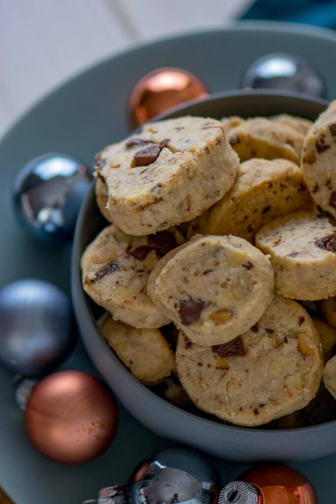 Leckere Weihnachtskekse - Schokoladen Walnuss Taler