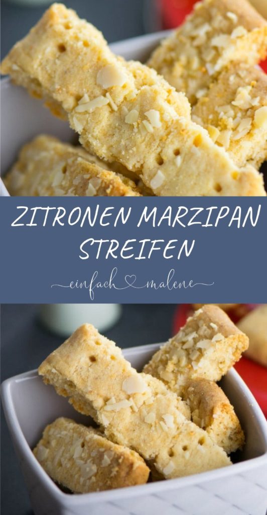 Diese Zitronen Marzipan Streifen - auch Marzipan Shortbread genannt - schmecken absolut köstlich. Das perfekte Weihnachtskeks-Rezept für die ganze Familie.