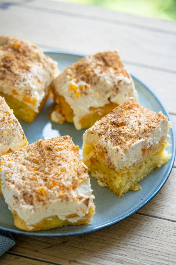 Fantakuchen mit Mandarinen - Schmandkuchen vom Blech - Einfach Malene