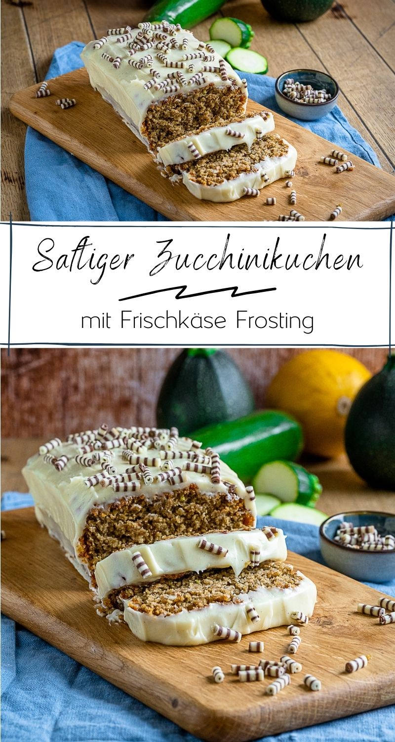 Saftiger Zucchini Kuchen mit Nüssen und Frischkäse Frosting - Einfach ...