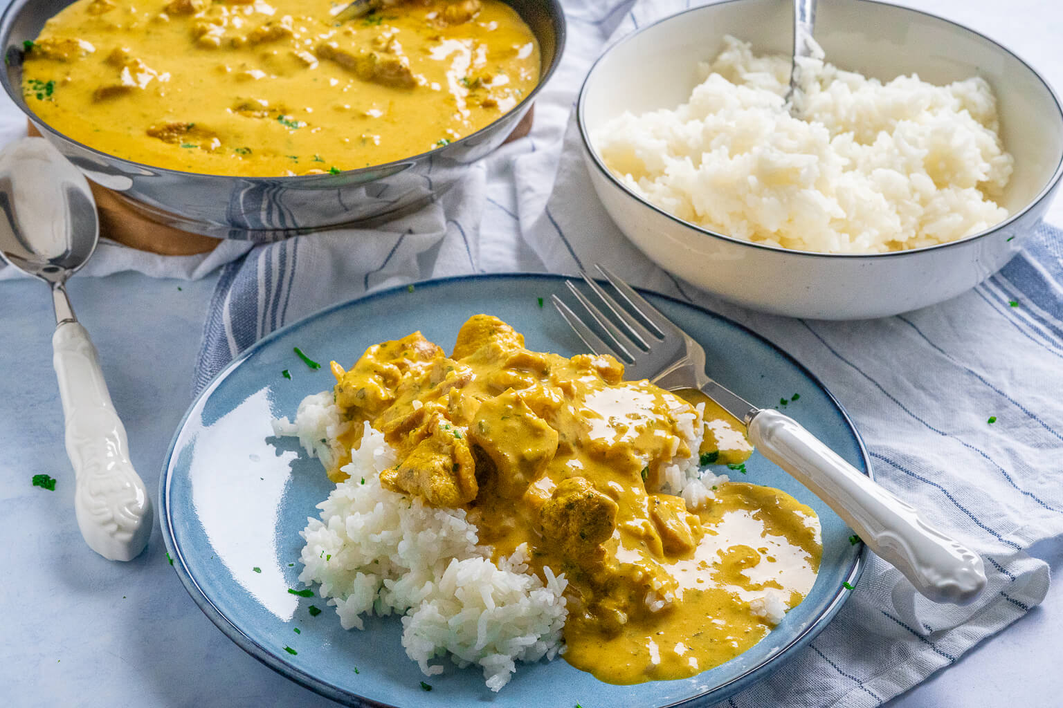 Geschnetzeltes in cremiger Currysauce - fertig in nur 30 Minuten