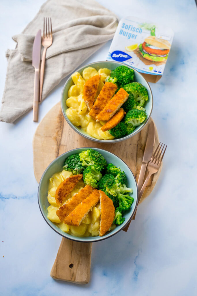 30 Minuten Feierabendküche - Cremige SoFisch Burger Senfkartoffel Bowl mit Brokkoli - mega lecker