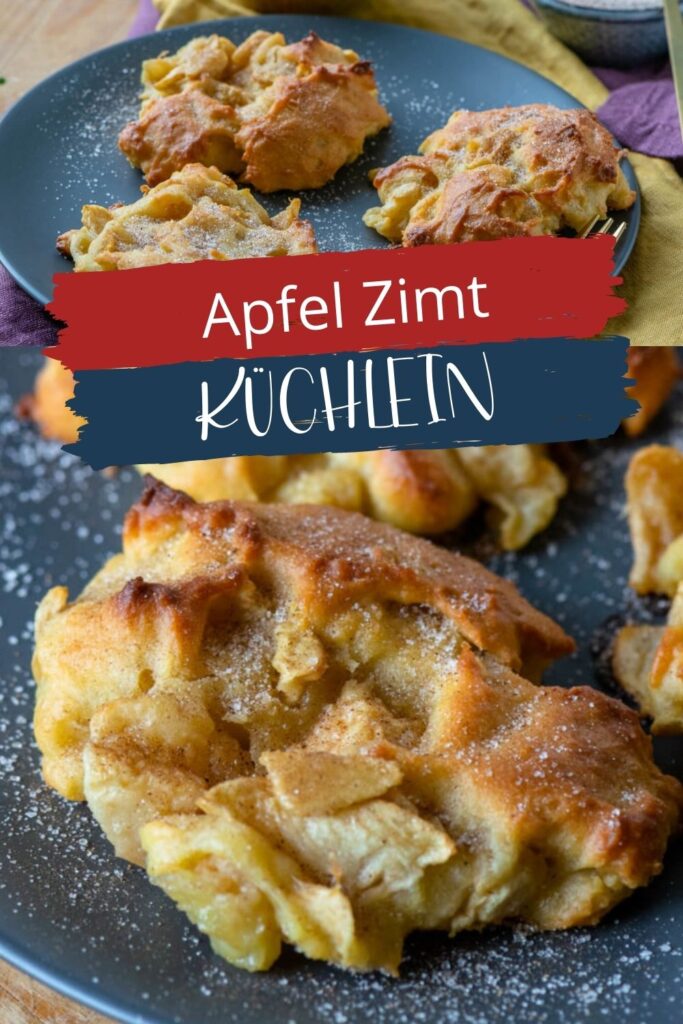 Echtes Soulfood - Apfelküchlein mit Zimt und Zucker. Diese saftigen Apfel Zimt Taler mit Quark Öl Teig schmecken besonders lecker warm aus dem Ofen mit einer Kugel Vanilleeis. Das Rezept ist super einfach und mega beliebt! #herbst #apfelkuchen #zimtzucker #quarkölteig