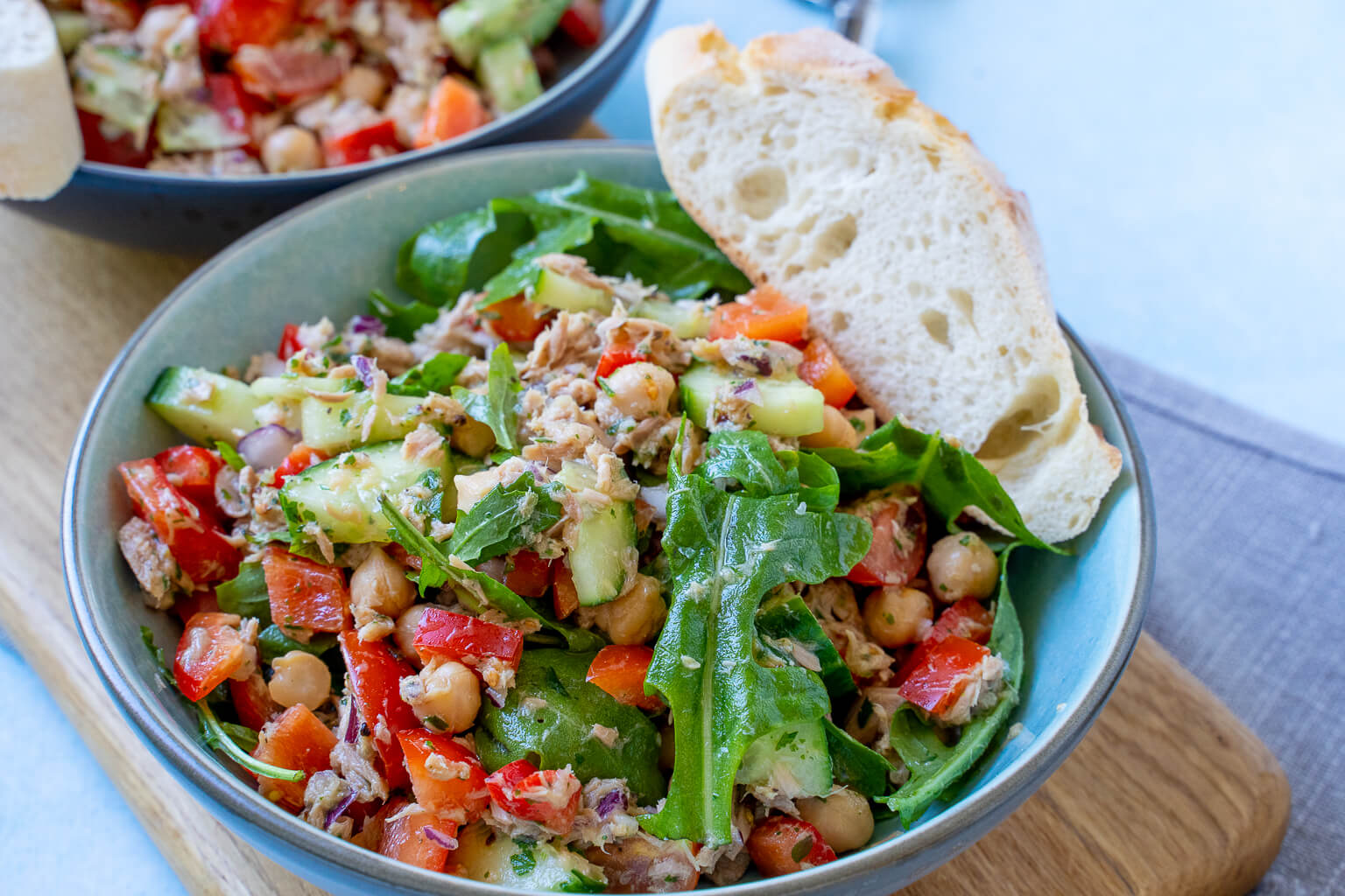 Gesund, lecker und zuck zuck fertig. Thunfisch Kichererbsen Salat