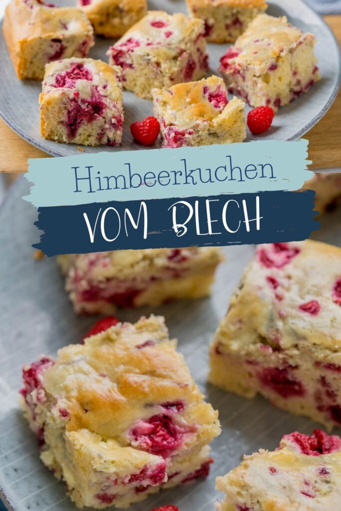 Der Himbeerkuchen wird dank Frischkäse zum mega leckeren und saftigen Rührkuchen vom Blech. Er ist Genuss pur und das Rezept super einfach.