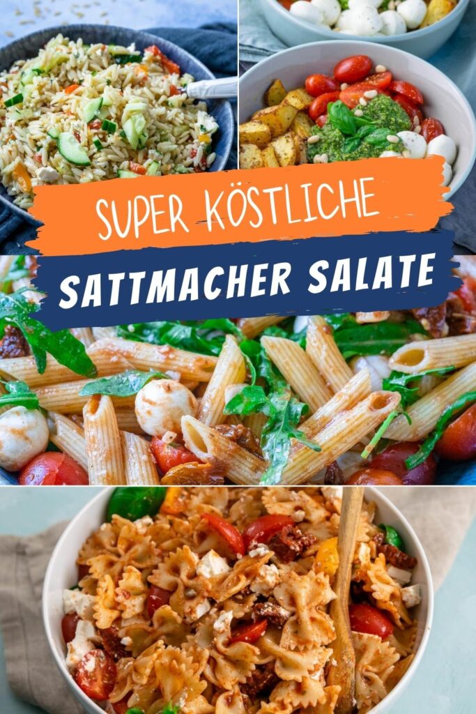 Salate sind gesund - und sollten aber lange sattmachen. Diese 21 einfachen & köstlichen Salate lassen sich schnell zubereiten und machen garantiert satt. Nudelsalat, Bulgursalat, Kartoffelsalat und viele mehr #salat #einfacherezepte