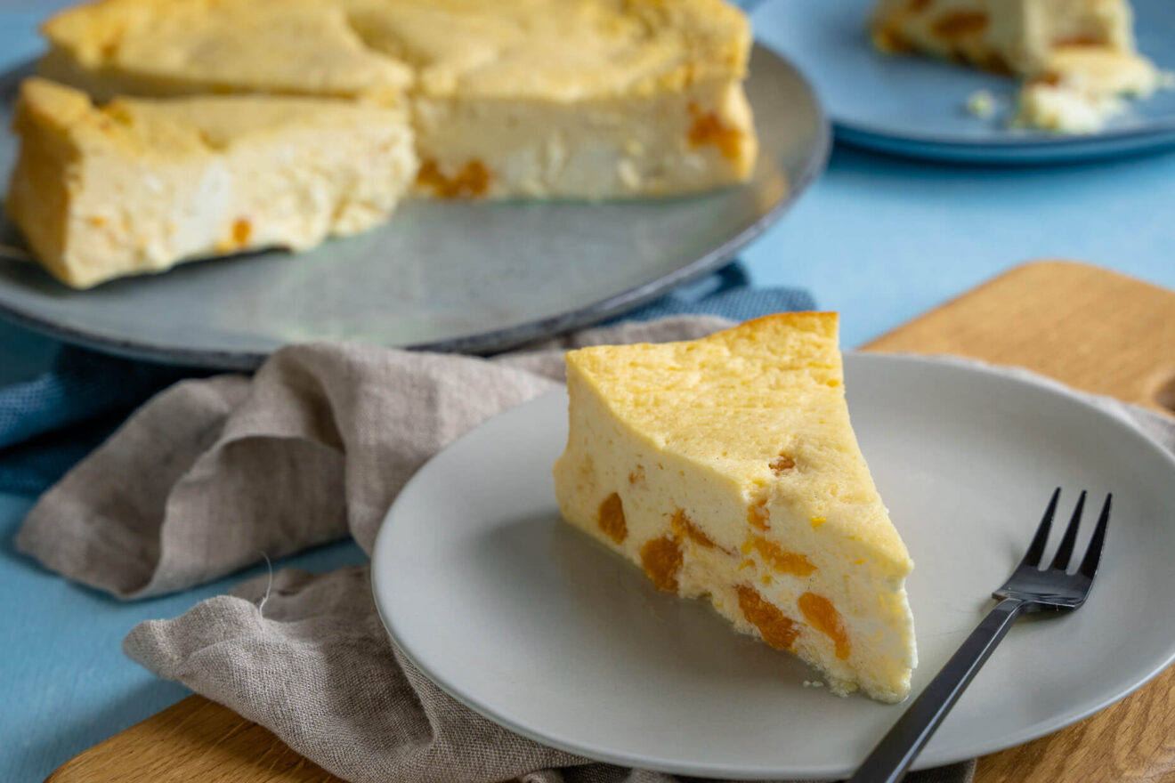 Käsekuchen mit Mandarinen - Omas Quarkkuchen ohne Boden - Einfach Malene