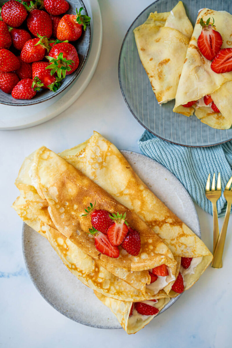 Mega leckere Crêpes mit Quarkcreme und Erdbeeren - Einfach Malene