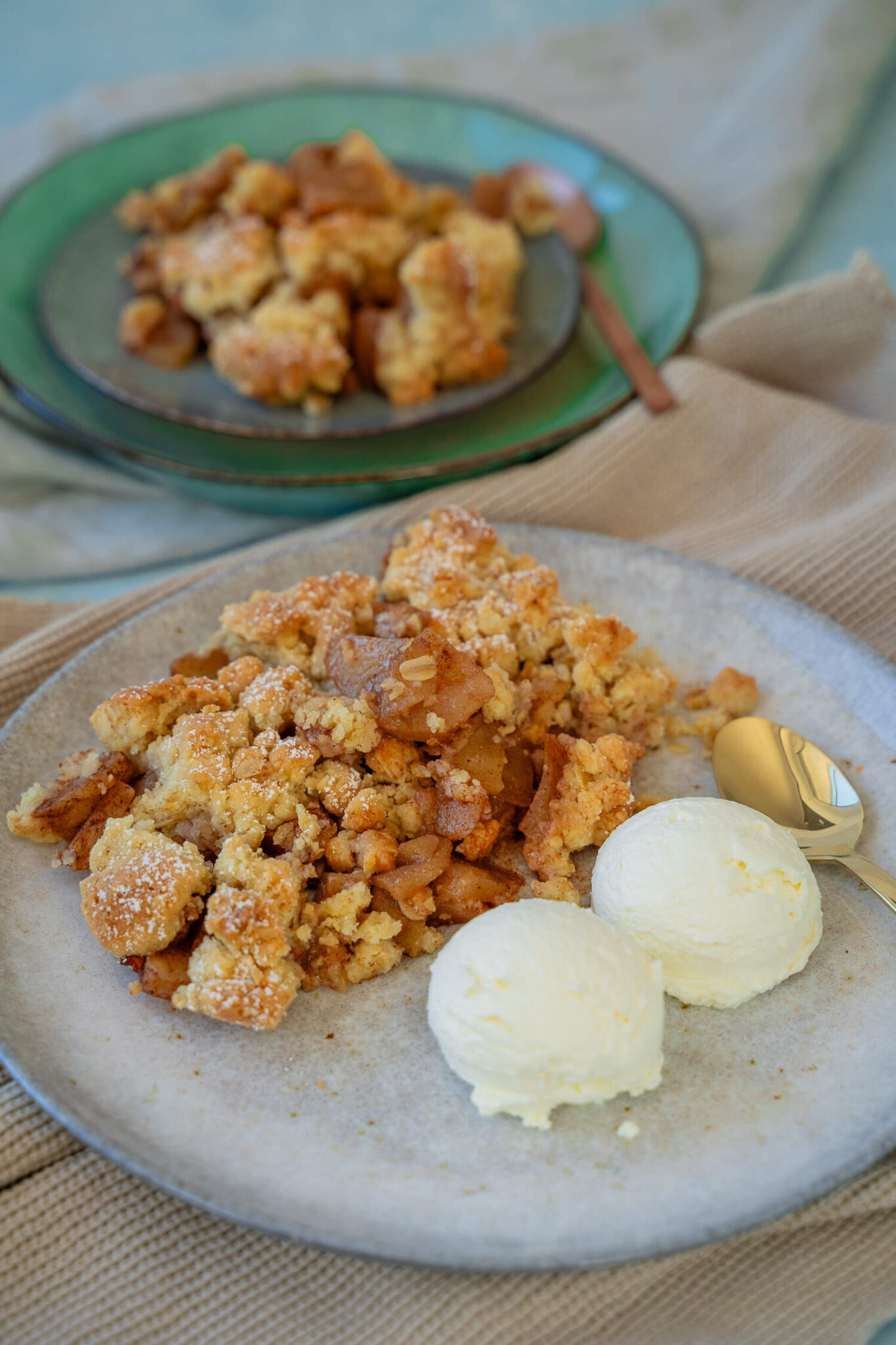 Apfel Crumble backen - einfaches Apple Crumble Rezept