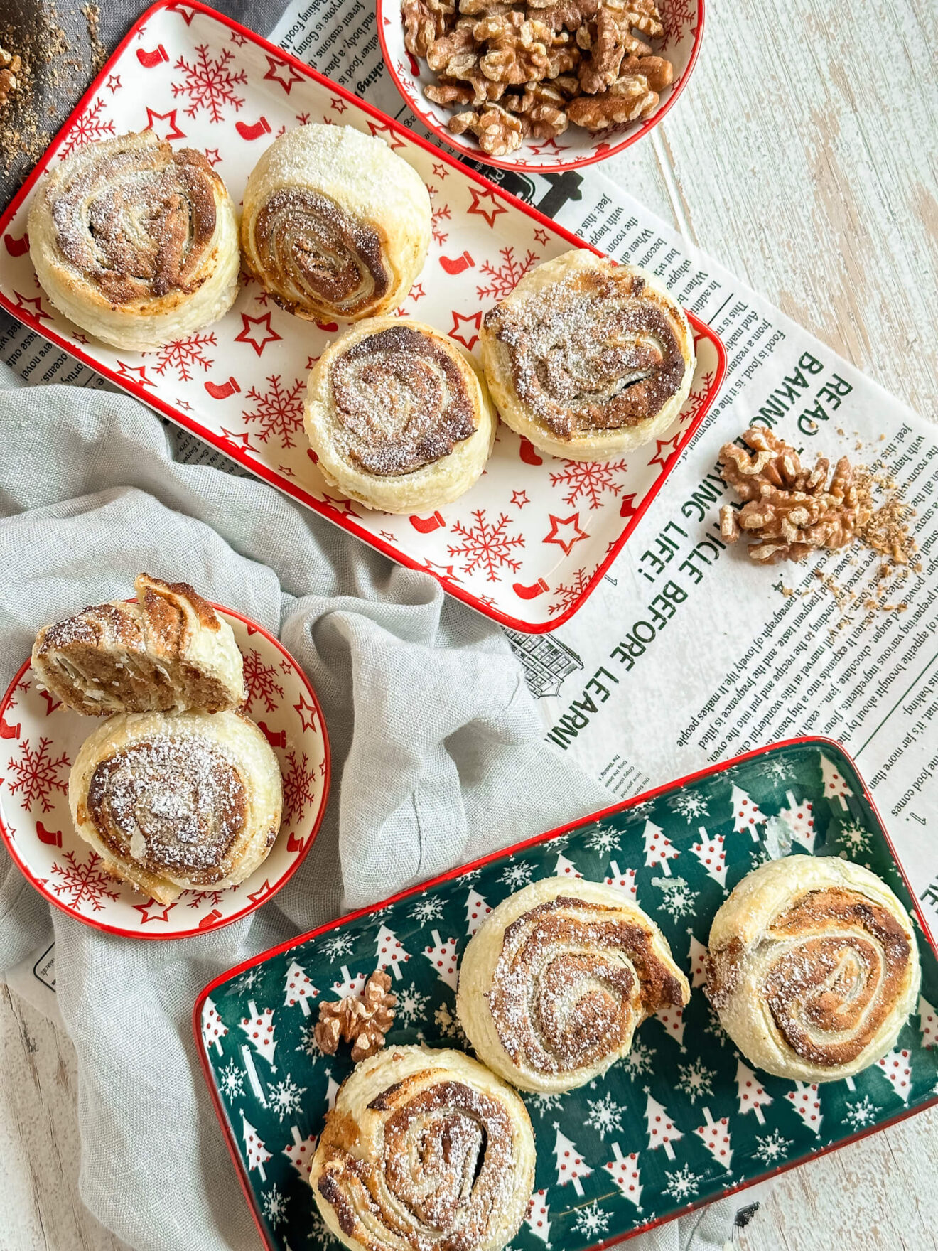 Schnelle Marzipan Walnuss Schnecken aus Blätterteig - Einfach Malene