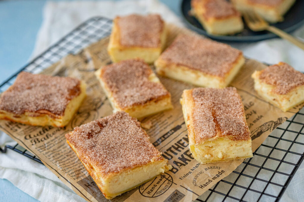 Churro Cheesecake Schnitten mit Blätterteig backen