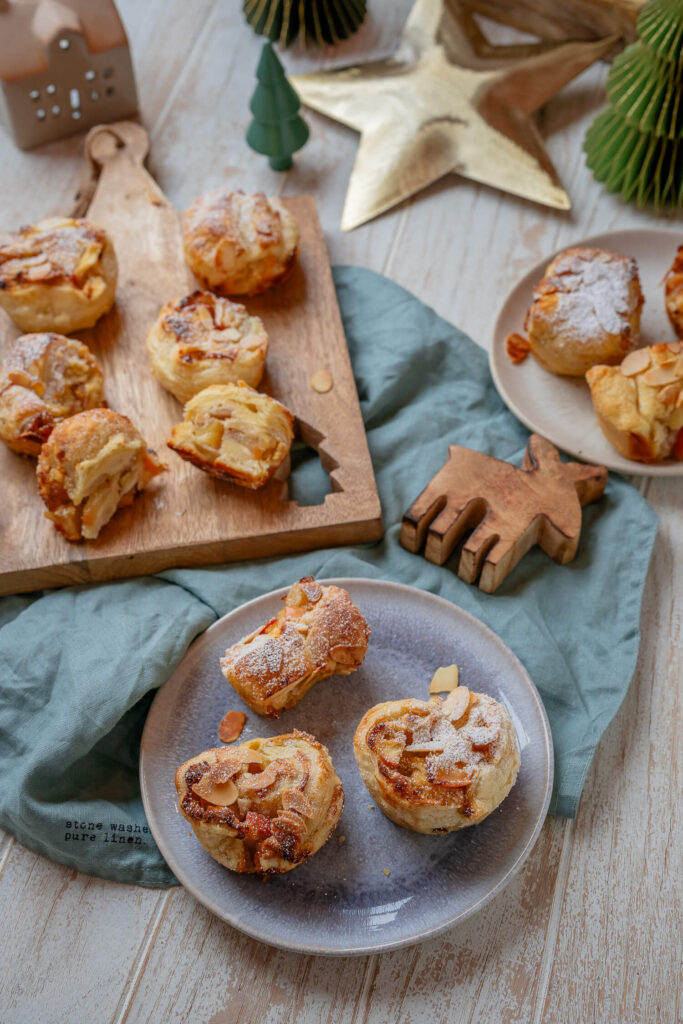 Blätterteig Rezept Weihnachten - Mini Bratapfelstrudel