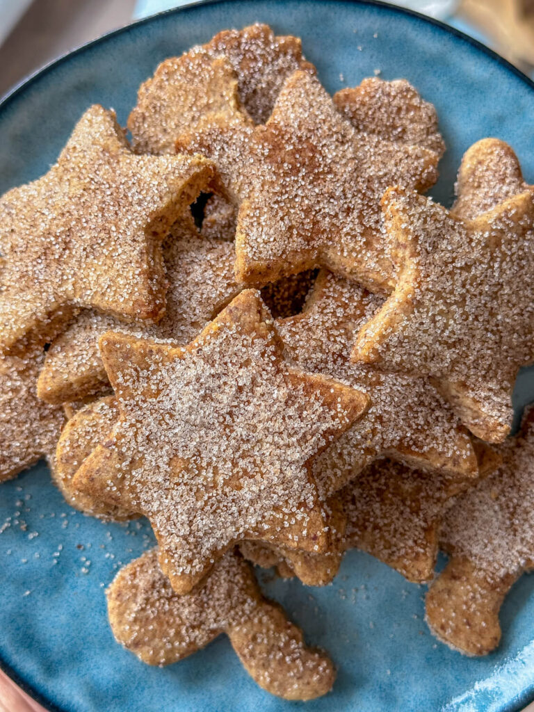 Zimt Mandel Plätzchen backen mit Zimt und Zucker