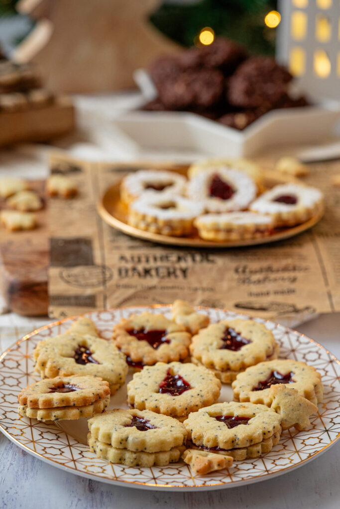 Mohn Spitzbuben mit Marmelade