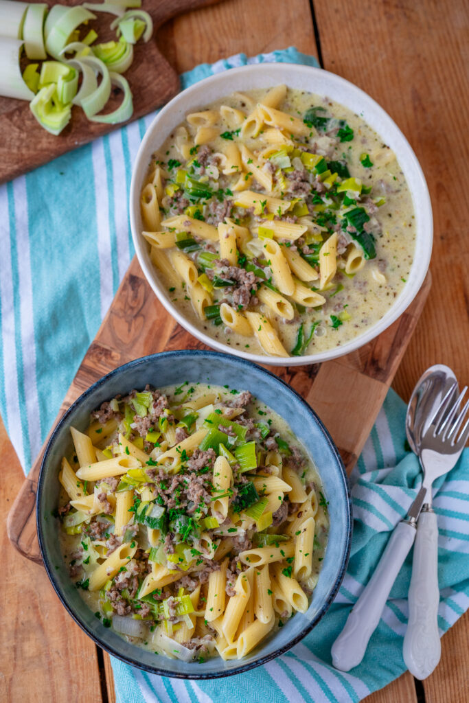 Hackfleisch Lauch Pfanne