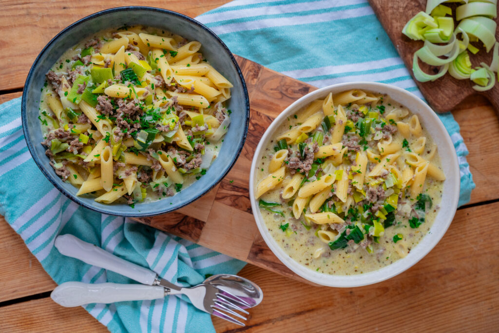 Hackfleisch Lauch Pfanne