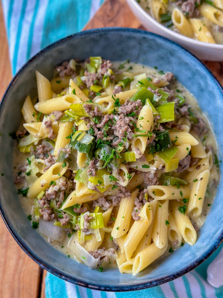 Hackfleisch Lauch Pfanne