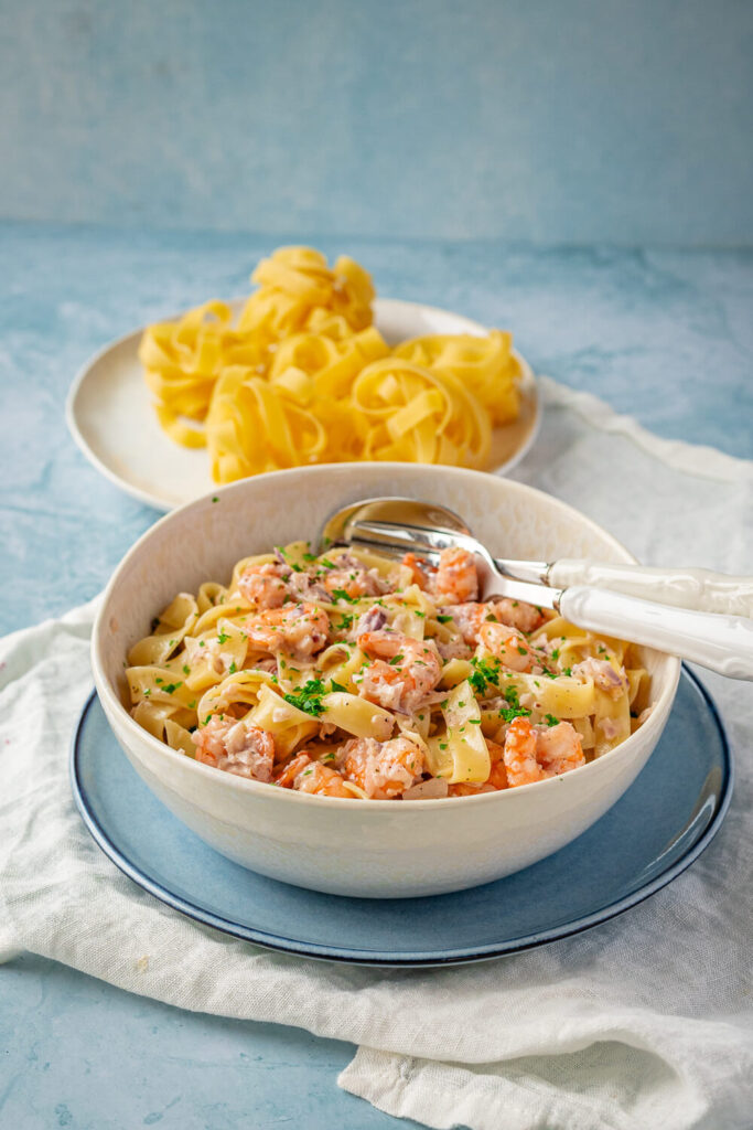 Spaghetti mit Garnelen